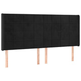 Vidaxl hoofdbord met randen 163x16x118 128 cm fluweel zwart