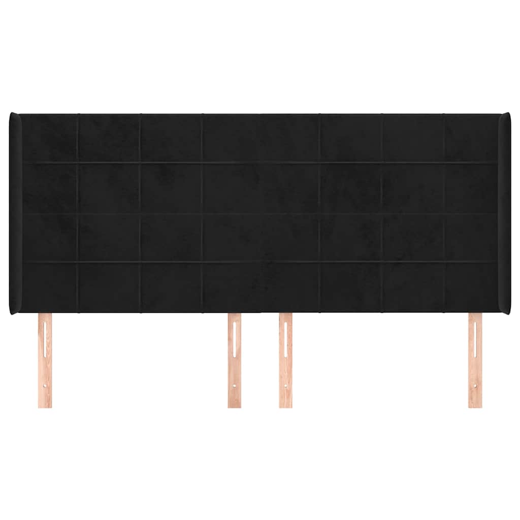 Vidaxl hoofdbord met randen 163x16x118 128 cm fluweel zwart