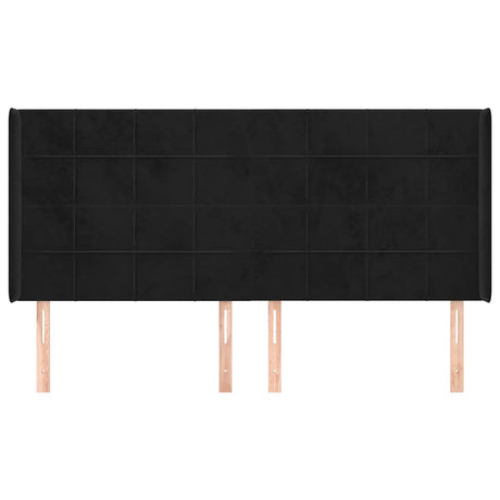 Vidaxl hoofdbord met randen 163x16x118 128 cm fluweel zwart
