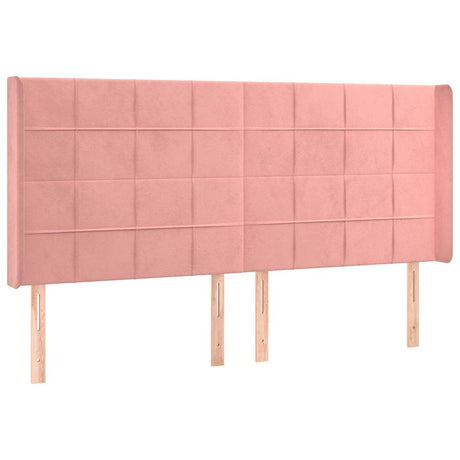 Vidaxl hoofdbord met randen 163x16x118 128 cm fluweel roze
