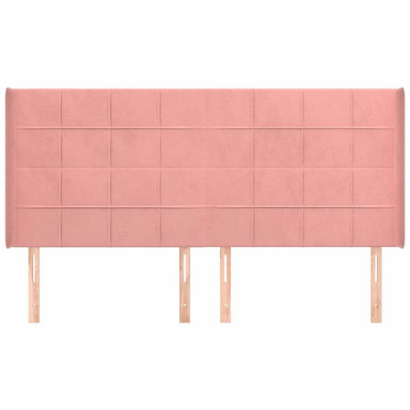 Vidaxl hoofdbord met randen 163x16x118 128 cm fluweel roze