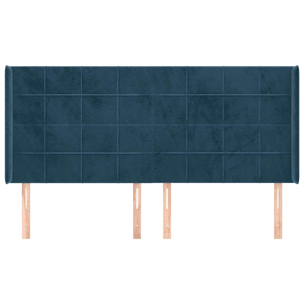 Vidaxl hoofdbord met randen 183x16x118 128 cm fluweel donkerblauw