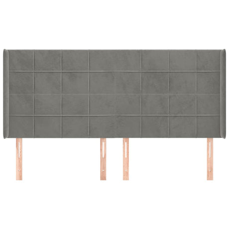 Vidaxl hoofdbord met randen 203x16x118 128 cm fluweel lichtgrijs