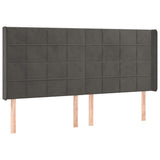 Vidaxl hoofdbord met randen 203x16x118 128 cm fluweel donkergrijs