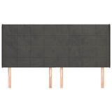 Vidaxl hoofdbord met randen 203x16x118 128 cm fluweel donkergrijs