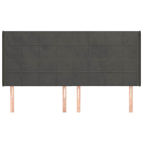 Vidaxl hoofdbord met randen 203x16x118 128 cm fluweel donkergrijs