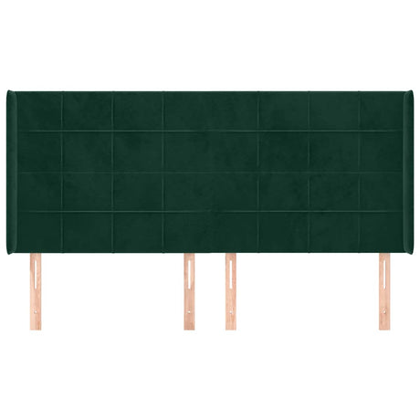 Vidaxl hoofdbord met randen 203x16x118 128 cm fluweel donkergroen
