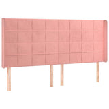 Vidaxl hoofdbord met randen 203x16x118 128 cm fluweel roze