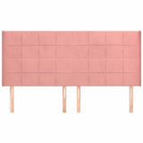 Vidaxl hoofdbord met randen 203x16x118 128 cm fluweel roze