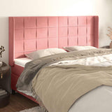 Vidaxl hoofdbord met randen 203x16x118 128 cm fluweel roze