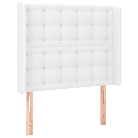 Vidaxl hoofdbord met randen 93x16x118 128 cm kunstleer wit