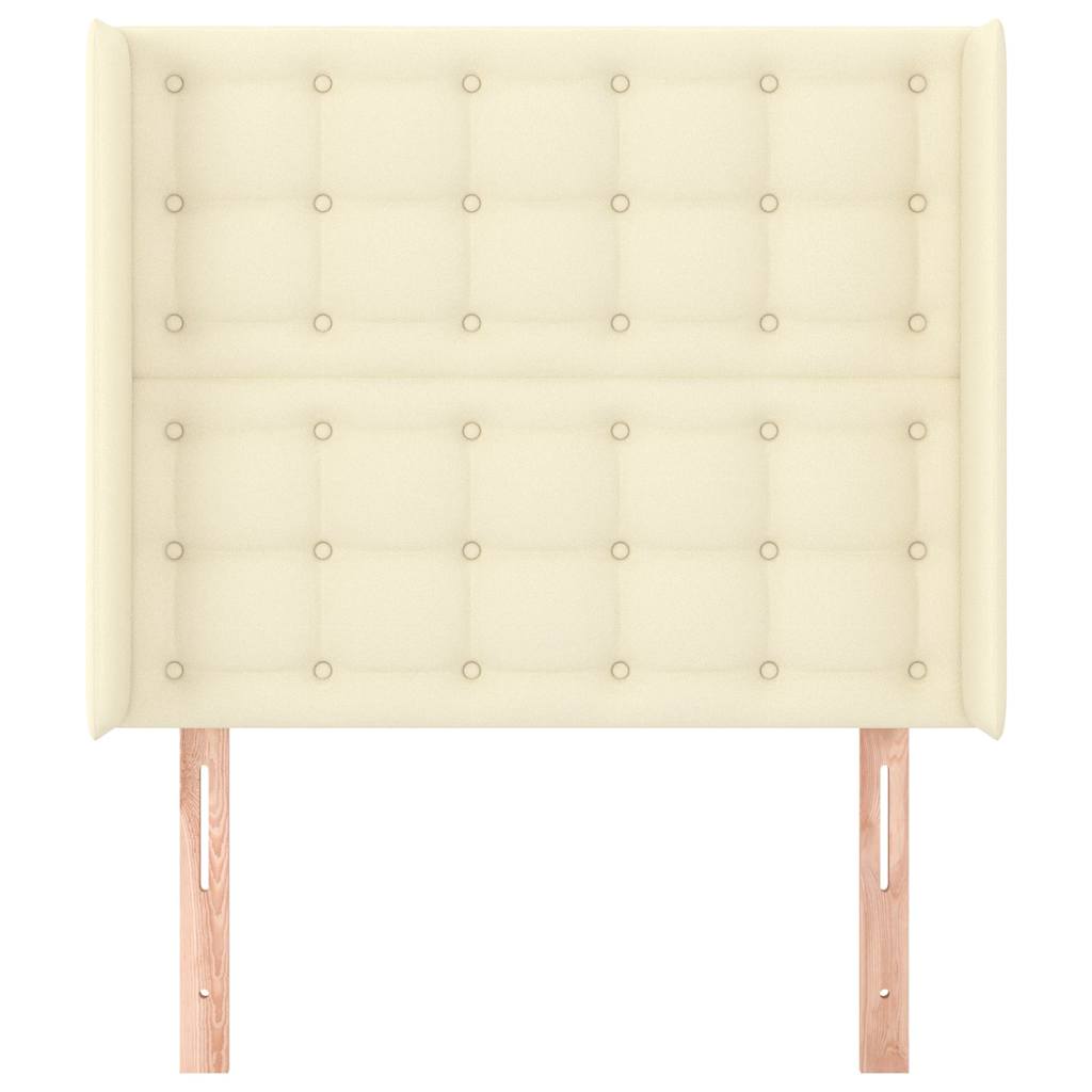 Vidaxl hoofdbord met randen 93x16x118 128 cm kunstleer crèmekleurig