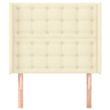 Vidaxl hoofdbord met randen 93x16x118 128 cm kunstleer crèmekleurig