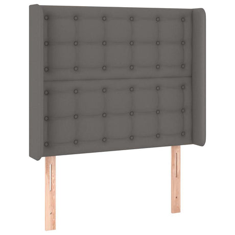 Vidaxl hoofdbord met randen 93x16x118 128 cm kunstleer grijs