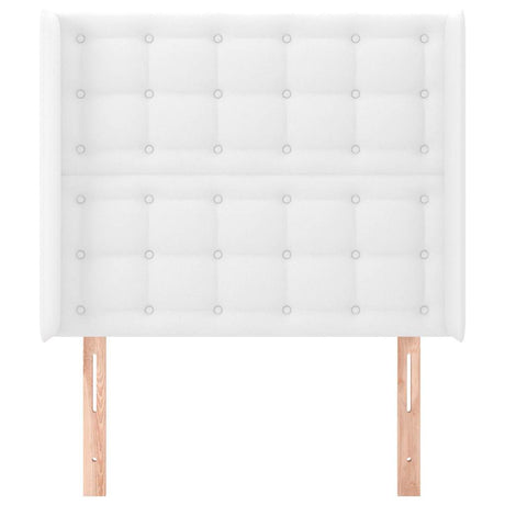 Vidaxl hoofdbord met randen 103x16x118 128 cm kunstleer wit