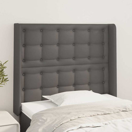 Vidaxl hoofdbord met randen 103x16x118 128 cm kunstleer grijs