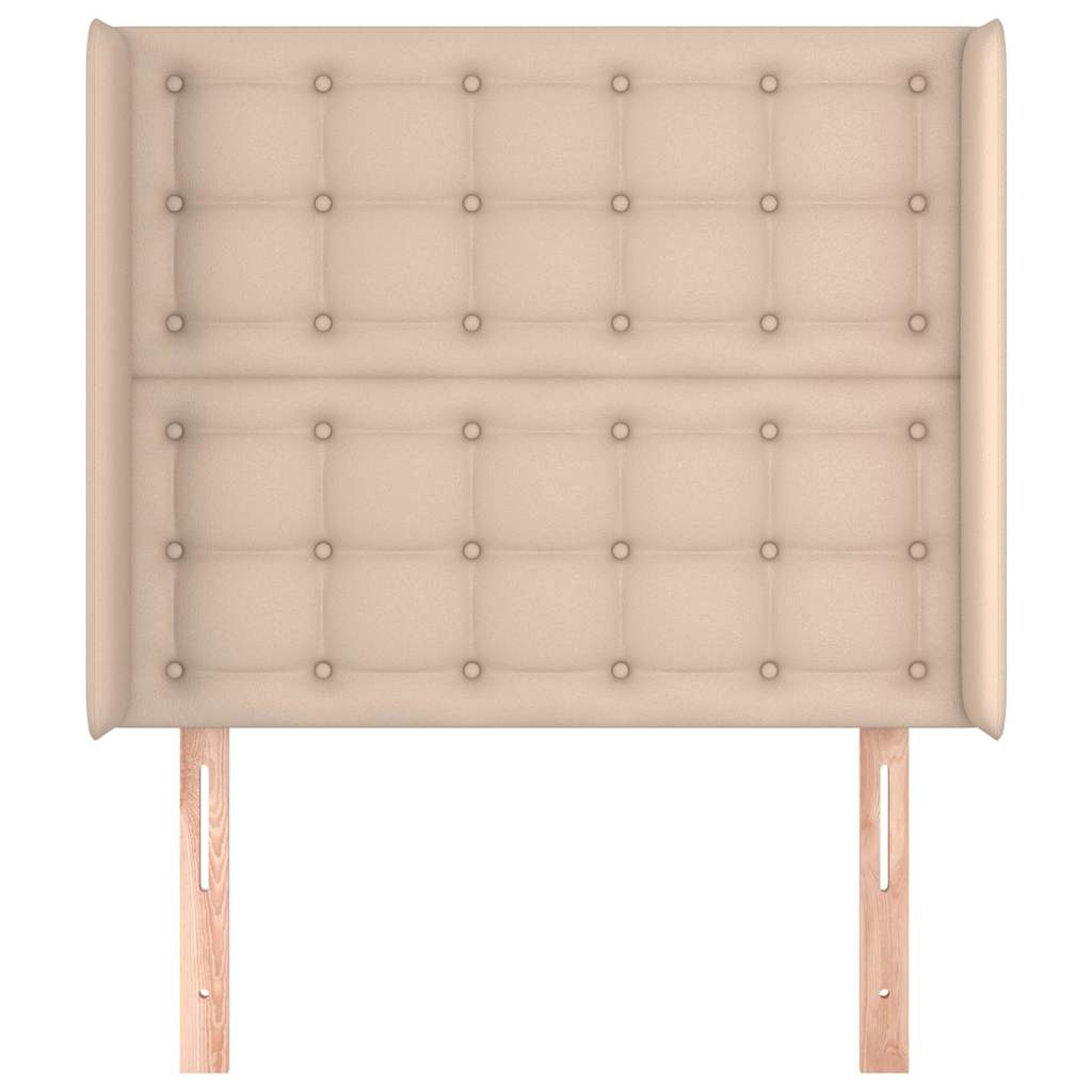 Vidaxl hoofdbord met randen 103x16x118 128cm kunstleer cappuccinokleur