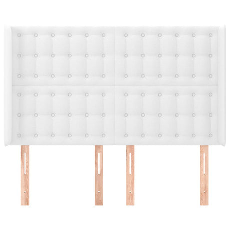 Vidaxl hoofdbord met randen 147x16x118 128 cm kunstleer wit