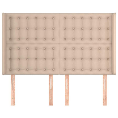 Vidaxl hoofdbord met randen 147x16x118 128cm kunstleer cappuccinokleur