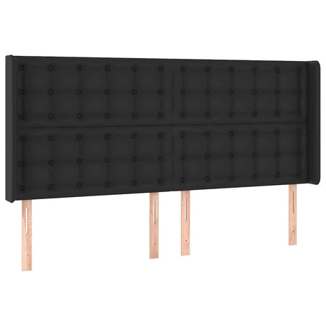Vidaxl hoofdbord met randen 163x16x118 128 cm kunstleer zwart