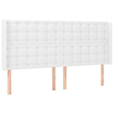 Vidaxl hoofdbord met randen 163x16x118 128 cm kunstleer wit