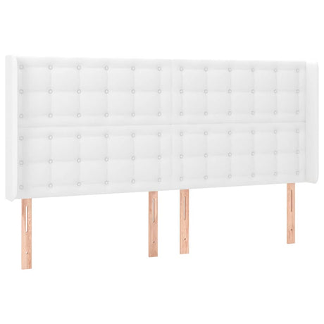 Vidaxl hoofdbord met randen 163x16x118 128 cm kunstleer wit