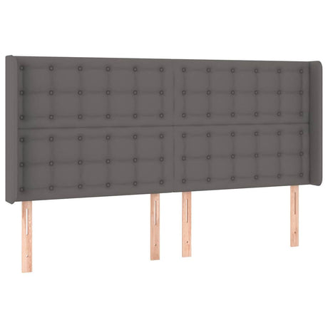 Vidaxl hoofdbord met randen 163x16x118 128 cm kunstleer grijs