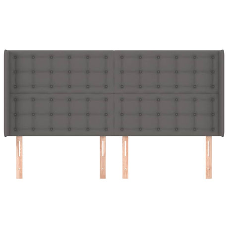 Vidaxl hoofdbord met randen 163x16x118 128 cm kunstleer grijs