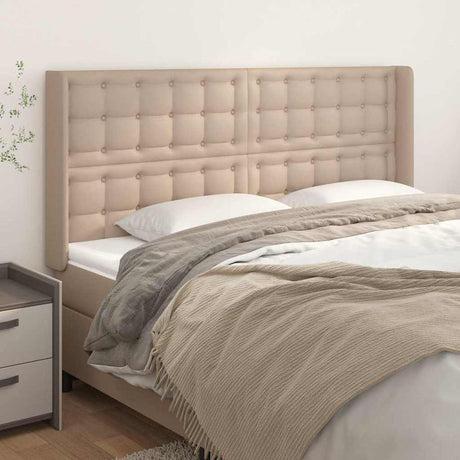 Vidaxl hoofdbord met randen 163x16x118 128cm kunstleer cappuccinokleur