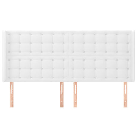 Vidaxl hoofdbord met randen 183x16x118 128 cm kunstleer wit