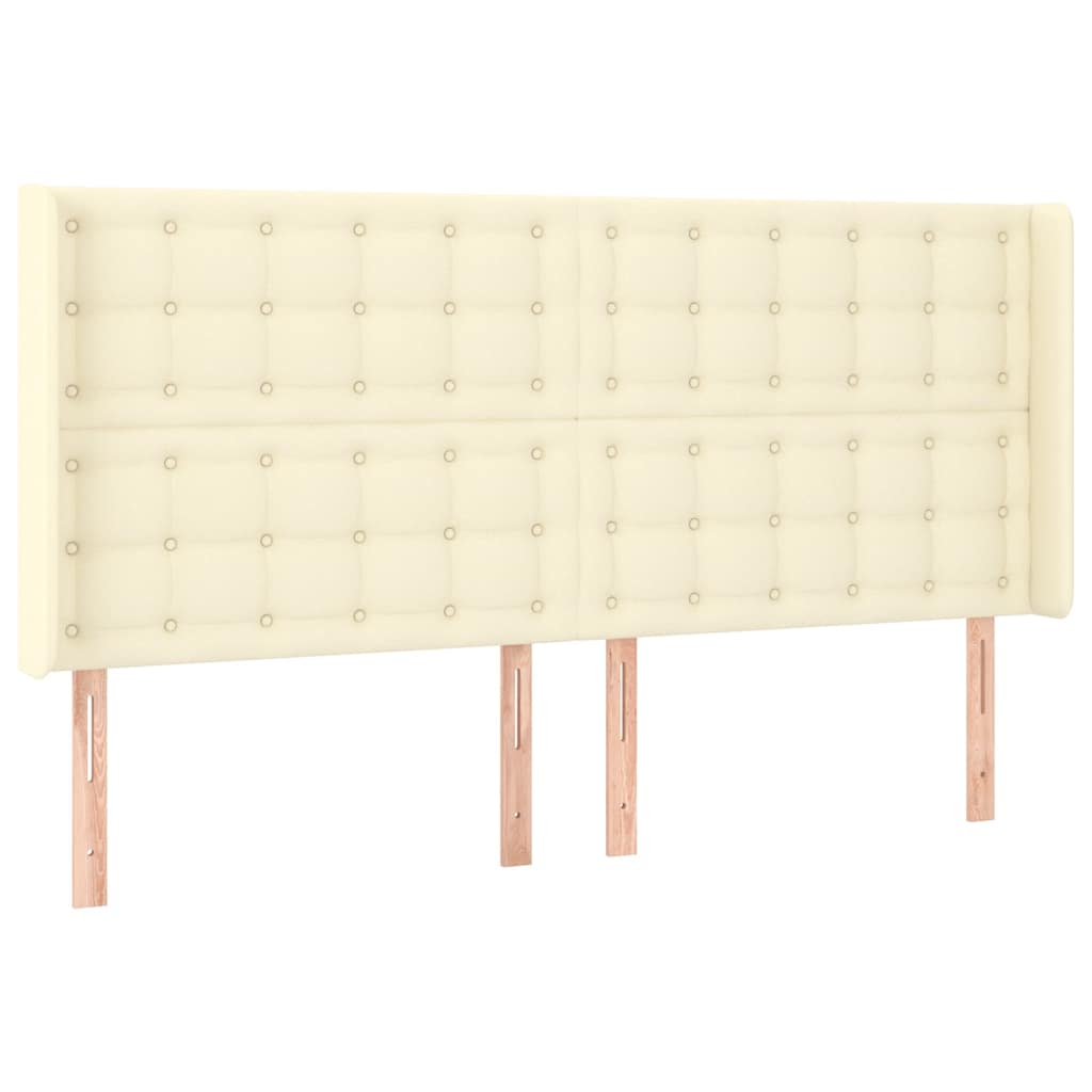 Vidaxl hoofdbord met randen 183x16x118 128 cm kunstleer crèmekleurig