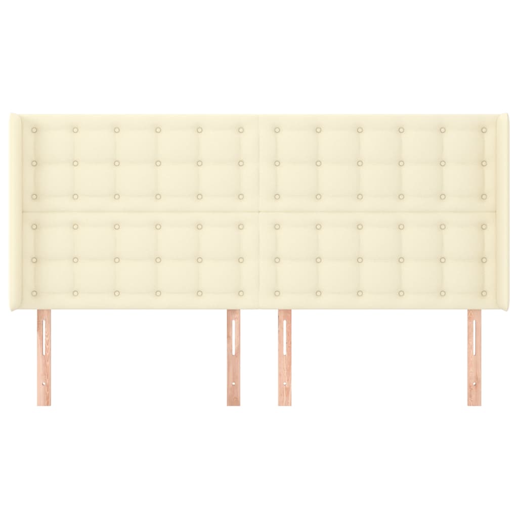 Vidaxl hoofdbord met randen 183x16x118 128 cm kunstleer crèmekleurig