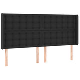 Vidaxl hoofdbord met randen 203x16x118 128 cm kunstleer zwart