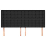 Vidaxl hoofdbord met randen 203x16x118 128 cm kunstleer zwart