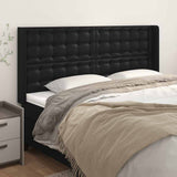 Vidaxl hoofdbord met randen 203x16x118 128 cm kunstleer zwart