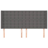 Vidaxl hoofdbord met randen 203x16x118 128 cm kunstleer grijs