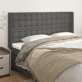 Vidaxl hoofdbord met randen 203x16x118 128 cm kunstleer grijs