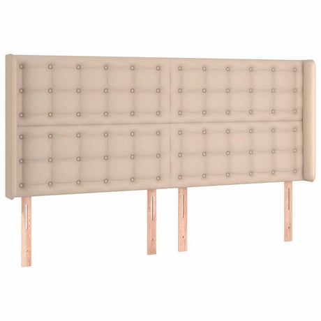 Vidaxl hoofdbord met randen 203x16x118 128cm kunstleer cappuccinokleur