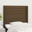 Vidaxl hoofdbord met randen 83x16x118 128 cm stof donkerbruin