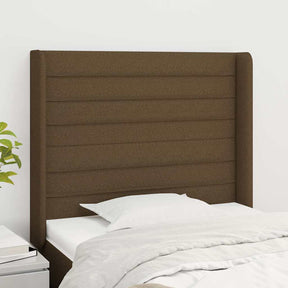 Vidaxl hoofdbord met randen 83x16x118 128 cm stof donkerbruin