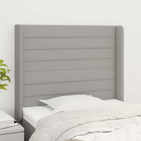 Vidaxl hoofdbord met randen 93x16x118 128 cm stof lichtgrijs