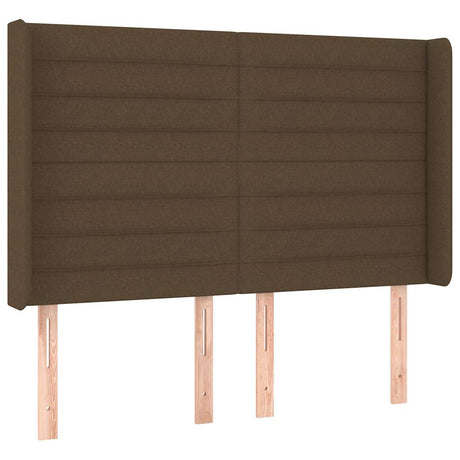 Vidaxl hoofdbord met randen 147x16x118 128 cm stof donkerbruin