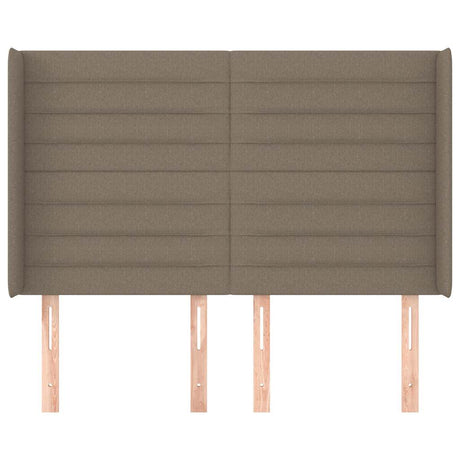 Vidaxl hoofdbord met randen 147x16x118 128 cm stof taupe