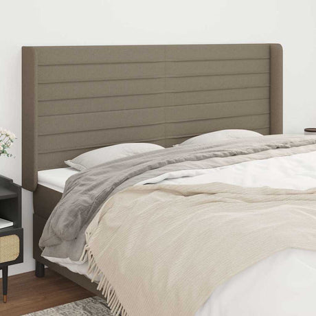 Vidaxl hoofdbord met randen 163x16x118 128 cm stof taupe
