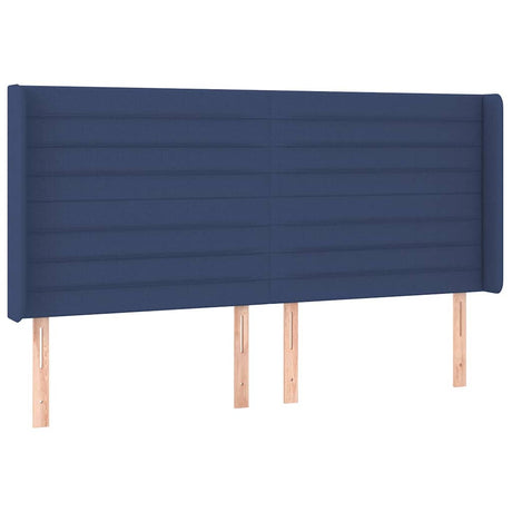 Vidaxl hoofdbord met randen 183x16x118 128 cm stof blauw