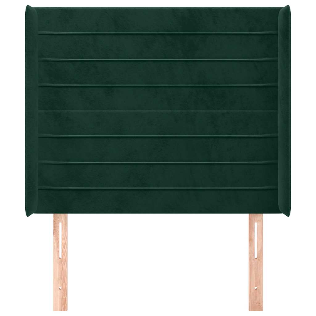 Vidaxl hoofdbord met randen 93x16x118 128 cm fluweel donkergroen