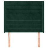 Vidaxl hoofdbord met randen 93x16x118 128 cm fluweel donkergroen