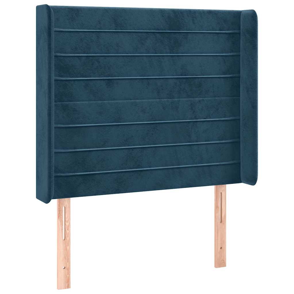 Vidaxl hoofdbord met randen 93x16x118 128 cm fluweel donkerblauw