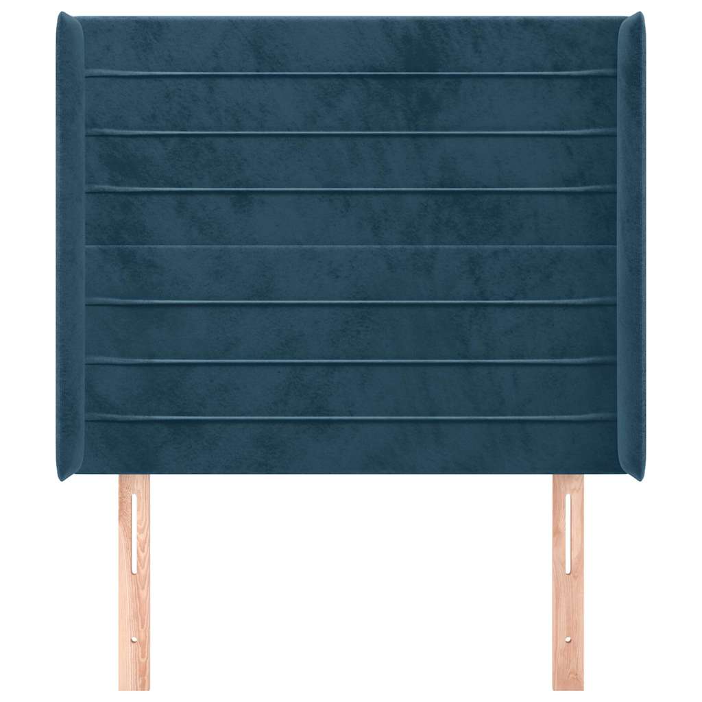 Vidaxl hoofdbord met randen 93x16x118 128 cm fluweel donkerblauw