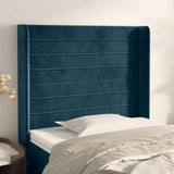 Vidaxl hoofdbord met randen 103x16x118 128 cm fluweel donkerblauw